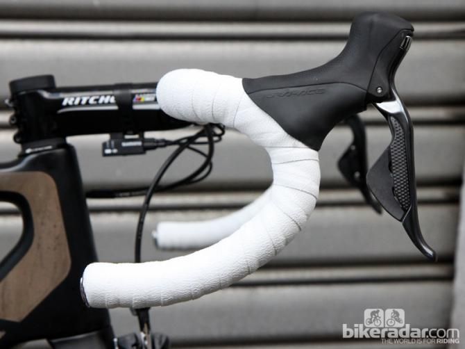 Grippy handlebar tape for Katusha rider Alexander Kristoff