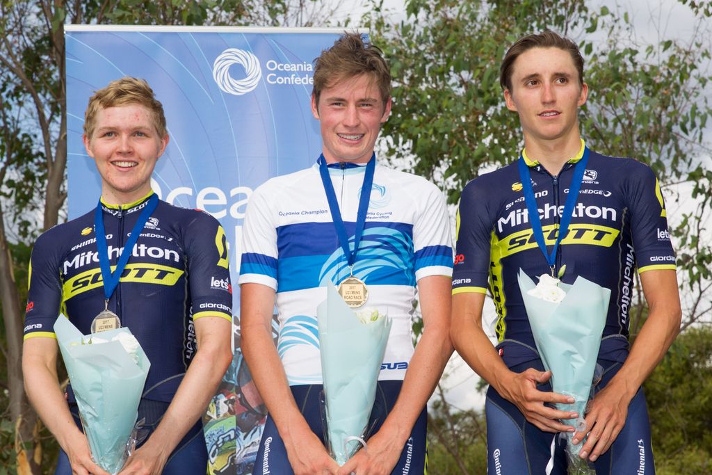 It was all Mitchelton Scott podium with Lucas Hamilton taking the win