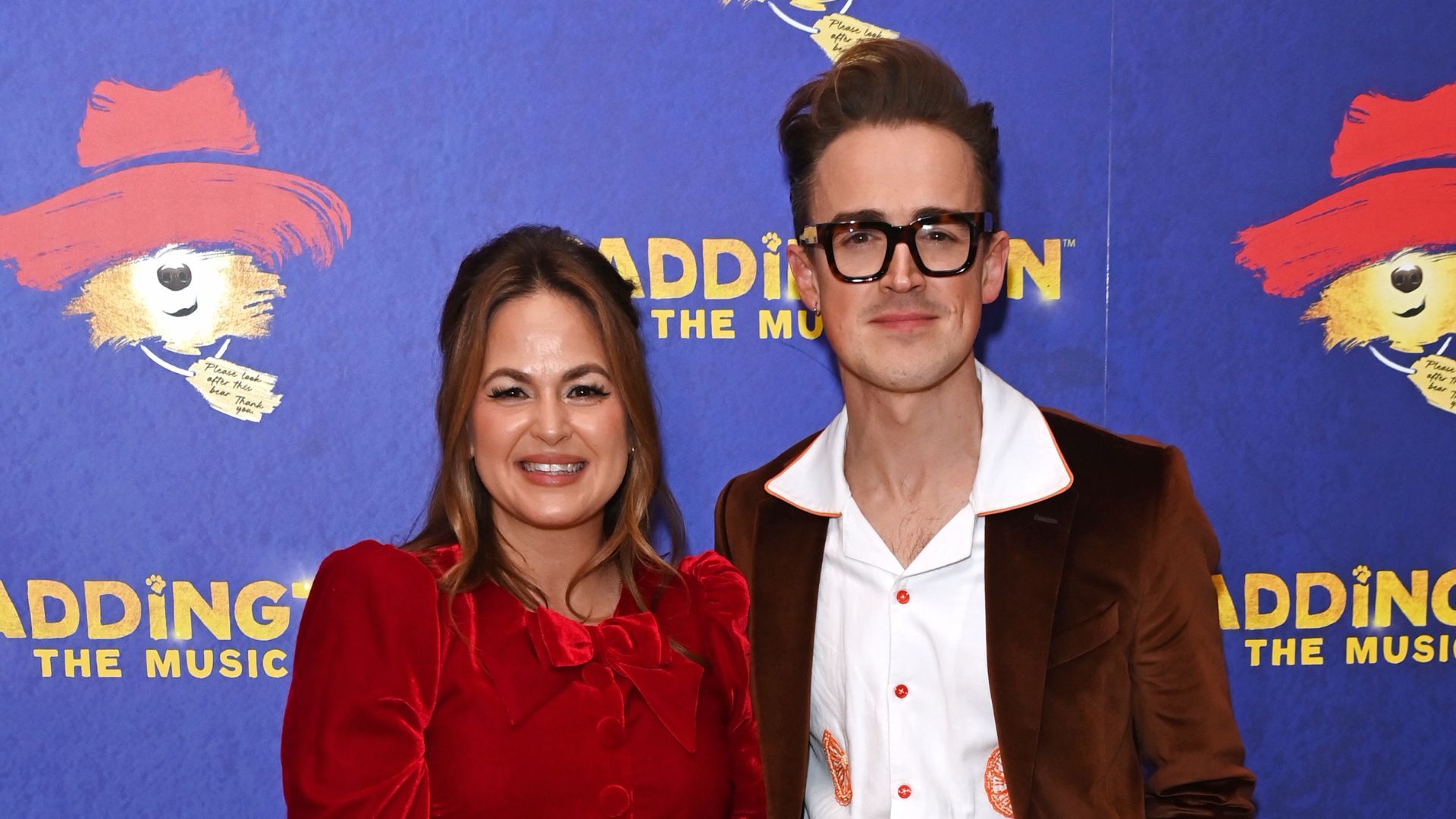 Giovanna Fletcher's Red Velvet Glamour at Paddington Musical Opening