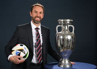 Gareth Southgate, manager of England poses for a picture ahead of the UEFA EURO 2024 Final Tournament Draw at the Atlantic hotel on December 02, 2023 in Hamburg, Germany. (Photo by Stuart Franklin - UEFA/UEFA via Getty Images)