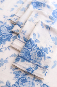 Washed Rose Napkin Set for $125, at LoveShackFancy