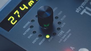 Close up of control knob on a Strymon TimeLine delay pedal