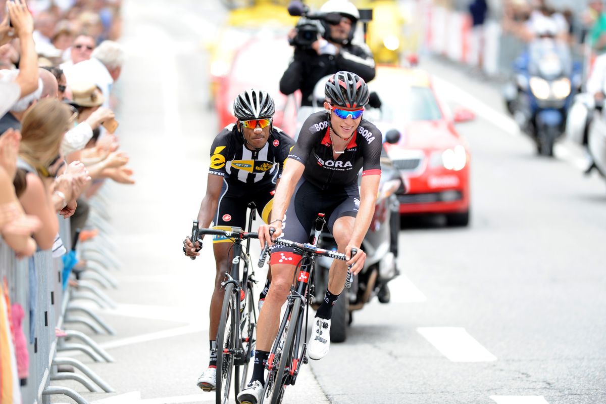 Bjorn Thurau leads Daniel Teklehaimanot in the break