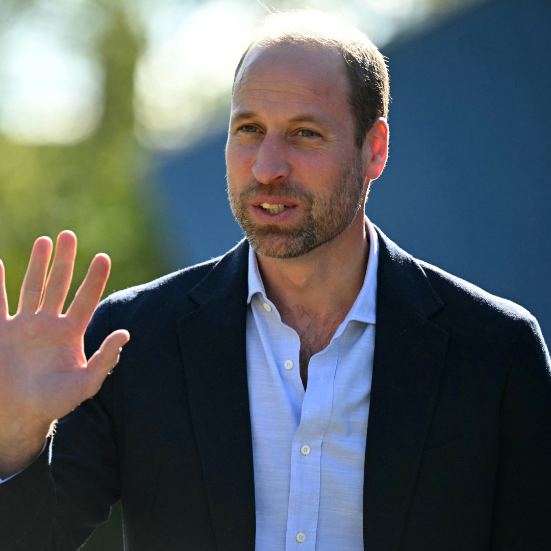 Britain&#039;s Prince William, Prince of Wales, waves upon his arrival to visit to Birtley Community Pool to celebrate its reopening and highlight the importance of access to swimming on October 3, 2024 in Birtley, Tyne and Wear, United Kingdom.