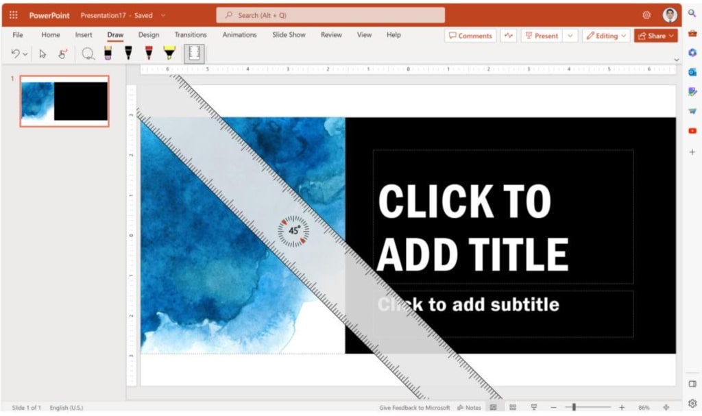 new digital ruler feature in PowerPoint