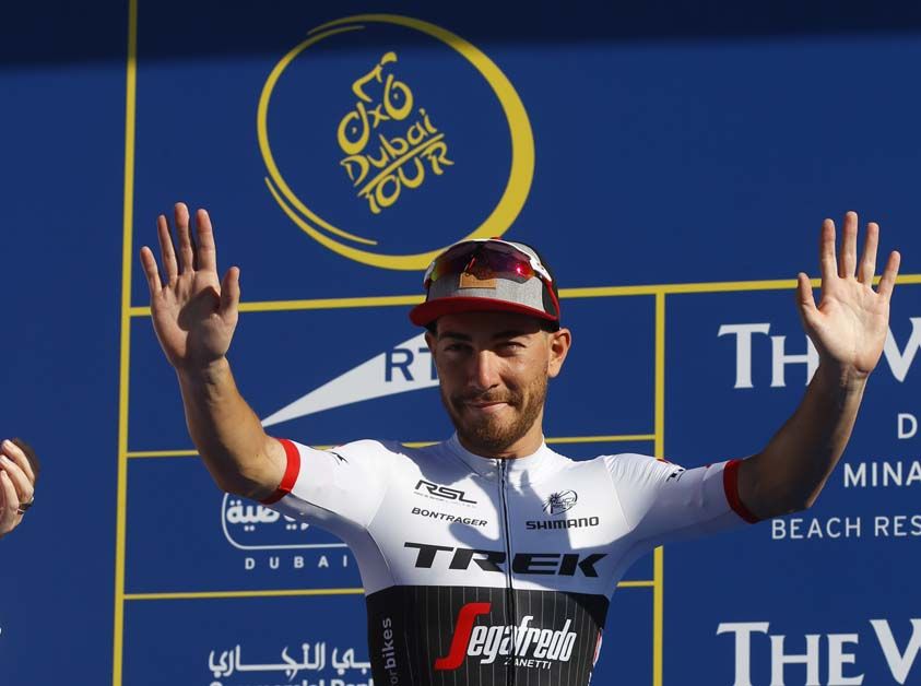 Giacomo Nizzolo ont he podium