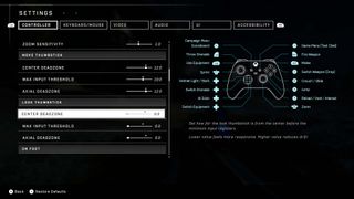 Halo Infinite controller settings look thumbstick options all at 0