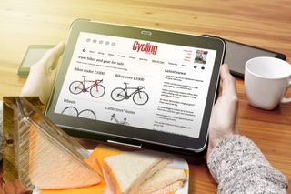 best hybrid bike shopping can be done on line using a tablet like the one in the image.