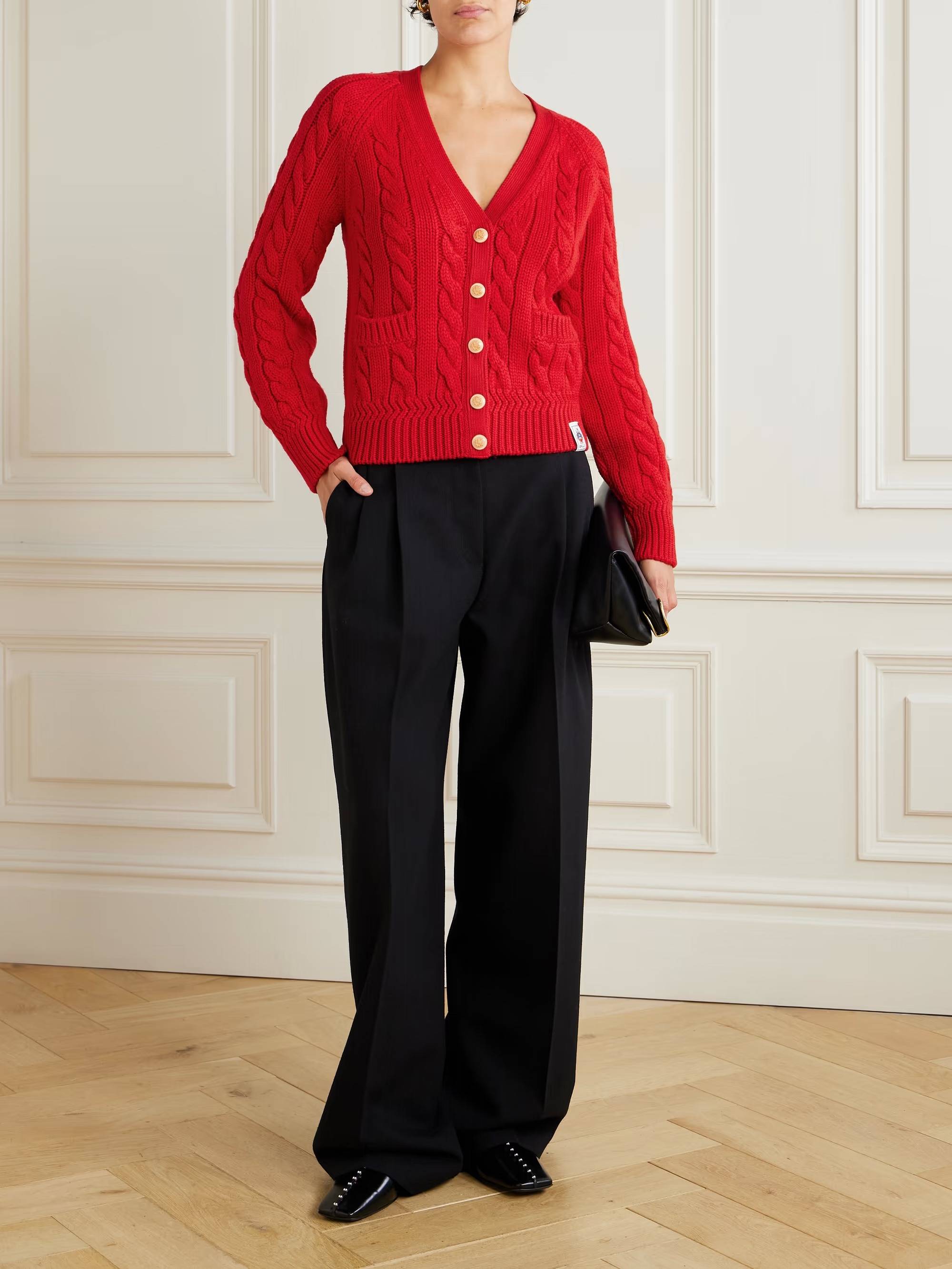 Bally , Cable-knit merino wool cardigan