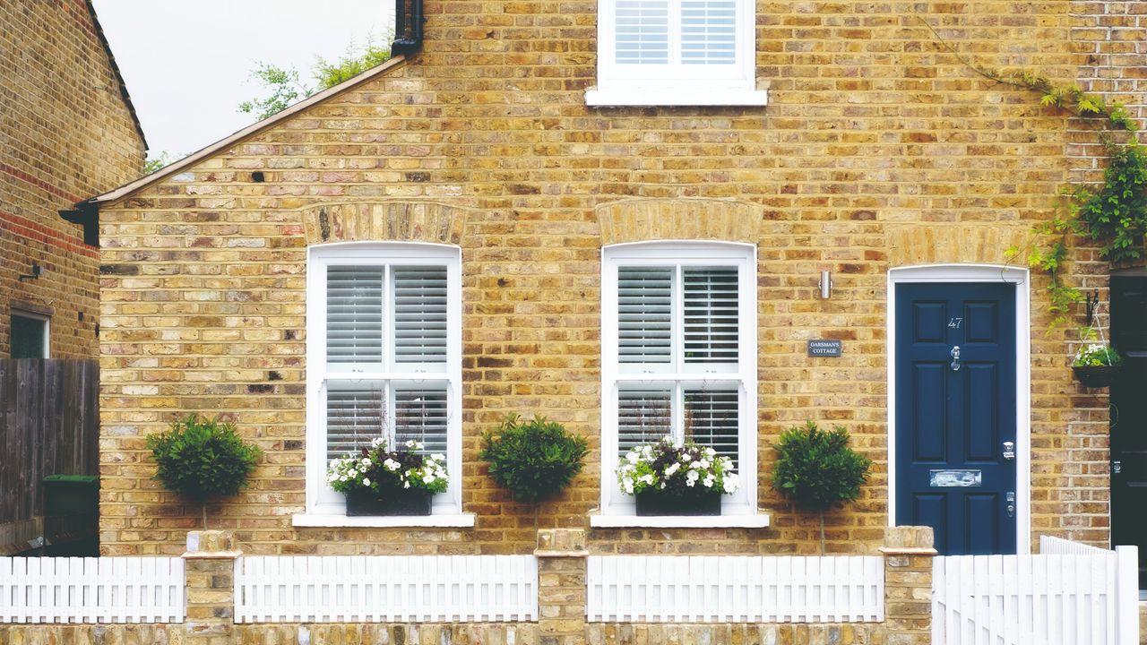 The front of a brick house