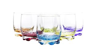 Vibrant Splash glasses with individually coloured bases