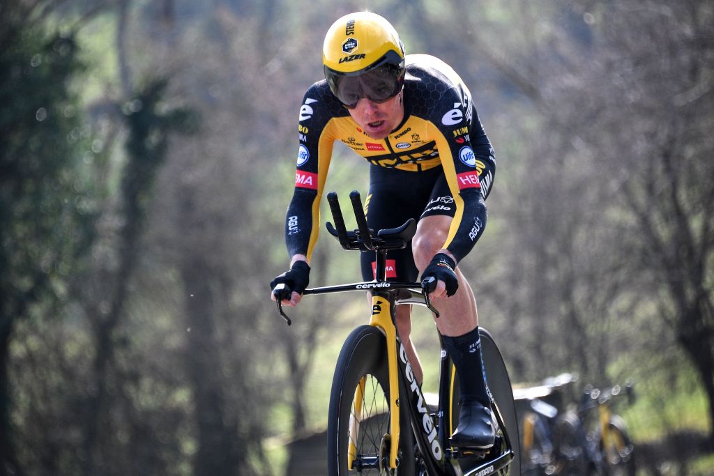 Team Jumbo rider Netherlands Steven Kruijswijk competes during the 3rd stage of the 79th Paris Nice cycling race a 144km individual timetrial from Gien to Gien on March 9 2021 Photo by AnneChristine POUJOULAT AFP Photo by ANNECHRISTINE POUJOULATAFP via Getty Images
