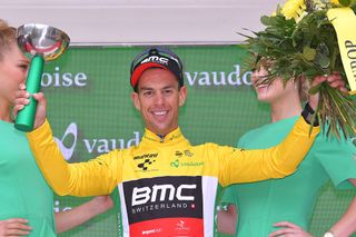 Richie Porte in yellow after stage 5 at Tour de Suisse