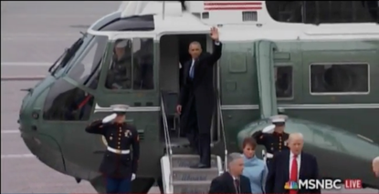 Obamas leave D.C.