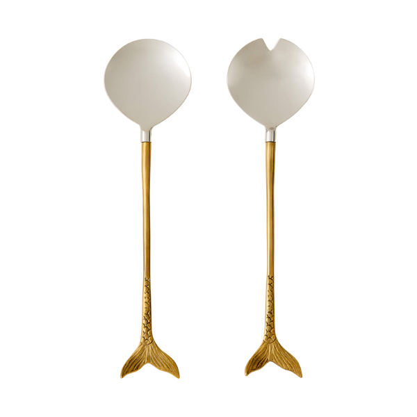 Lula Stainless Steel and Brass Salad Servers