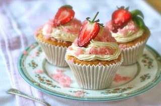 Strawberry and basil cupcakes