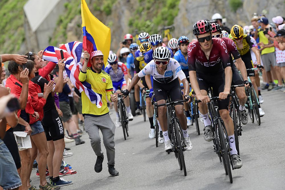 Team Ineos on the Col du Galibier