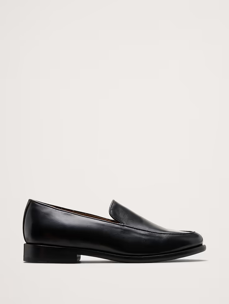 Banana Republic black leather loafers