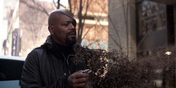 Nick Fury Sam Jackson Infinity War dusting