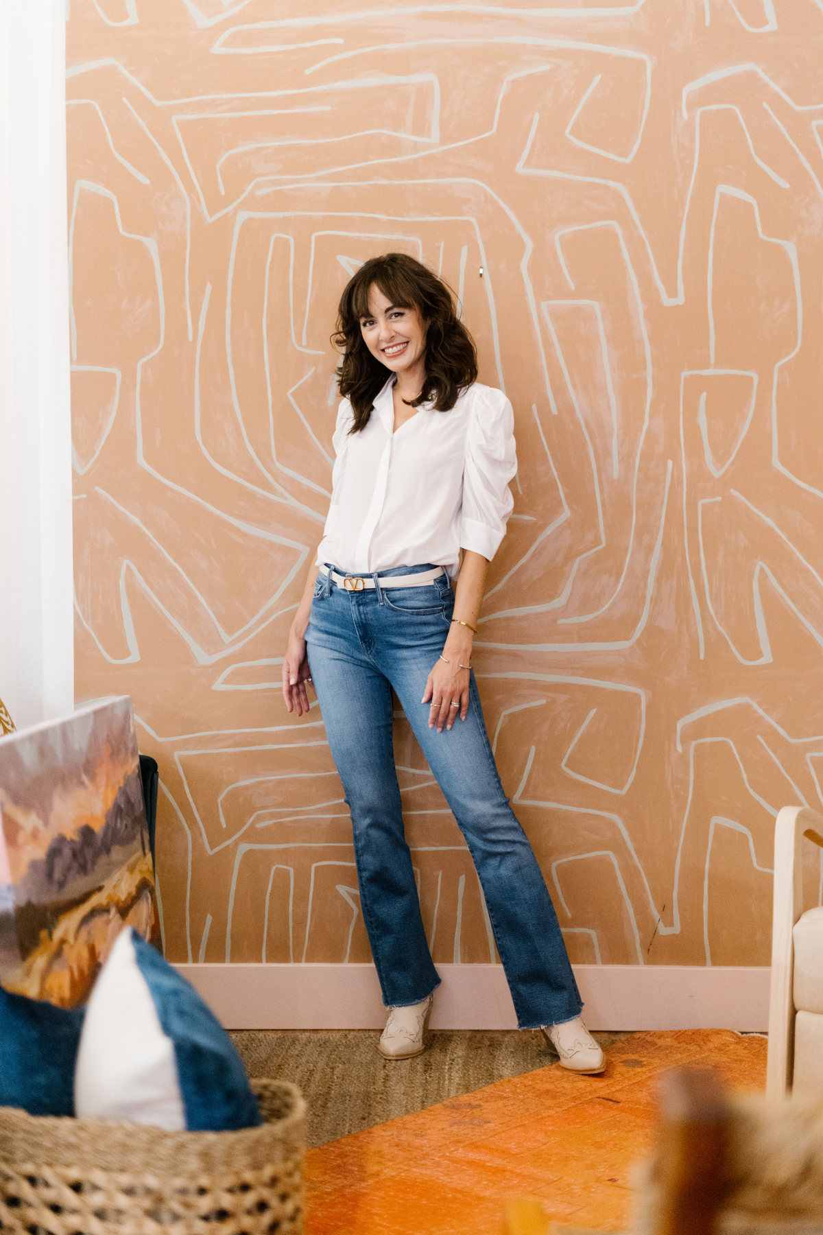 Jennifer Sattler Mother Weekender Fray bootcut jeans