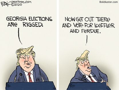 Political Cartoon U.S. Trump Georgia runoff