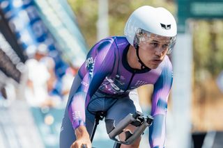 Luke Plapp (Jayco-AlUla) on his way to a third AusCycling Road National Championships elite time trial title