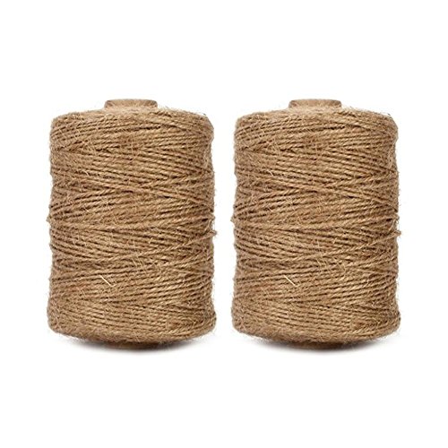 Tenn Well 1000 Feet Jute Twine String, 3 Ply 1.8mm Thick Garden Twine String for Diy Crafts, Gift Wrapping, Bundling Packing and Gardening (brown)