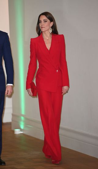 Kate Middleton in bold red suit