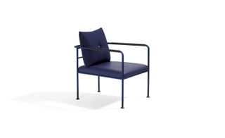 Portable steel-framed armchair