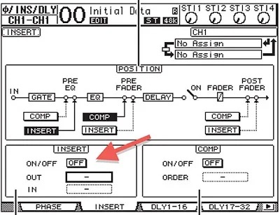 Fig. 5: Yamaha 01V96i Insert Page. 