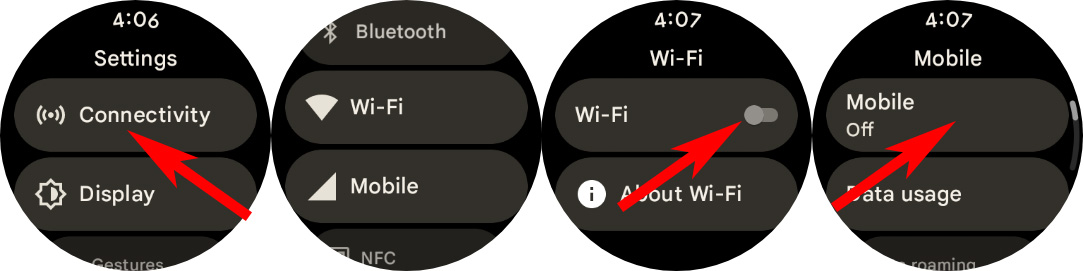 How to disable radios on a Google Pixel Watch