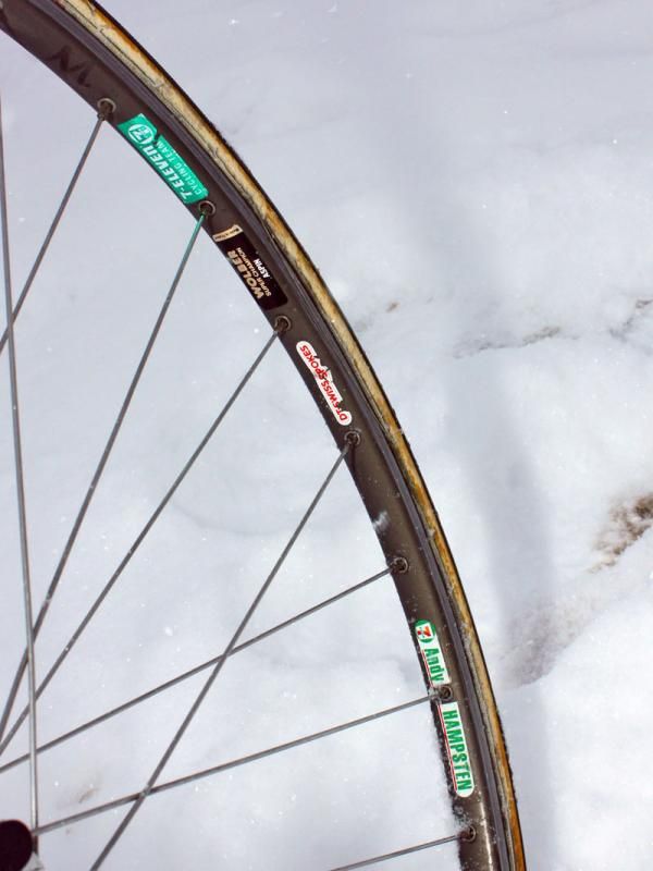 Andy Hampsten (7-Eleven) pounded these aluminum box-section tubulars over the Gavia pass in 1988.