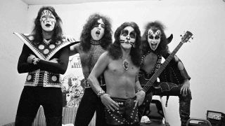 Kiss backstage at a gig in the 1970s