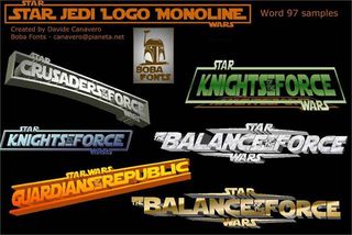 Star Jedi Logo Star Wars font sample