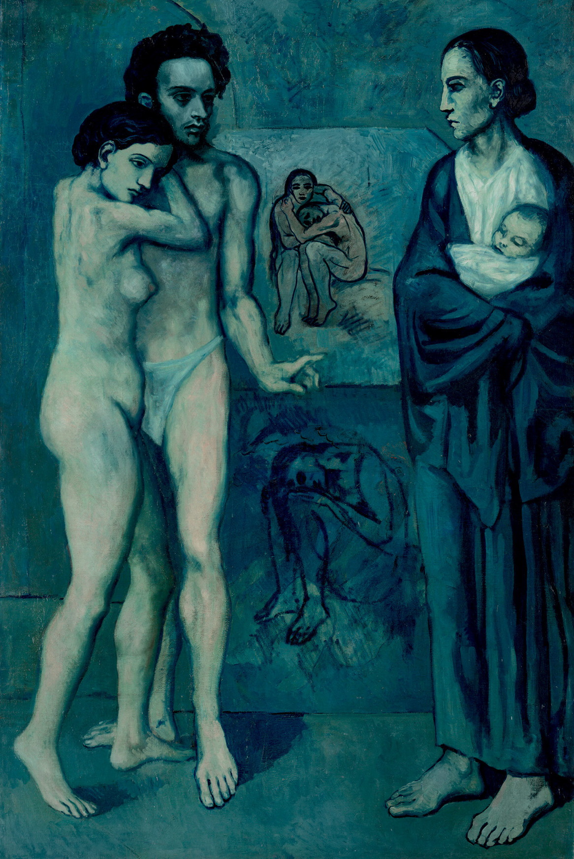 La Vie, 1903, oil on canvas, 77½in by 50in, by Pablo Picasso (1881–1973), The Cleveland Museum of Art, Ohio, US.