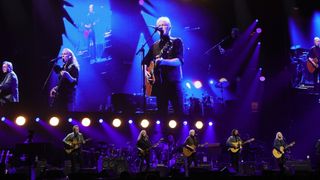Vince Gill, Timothy B. Schmit, Don Henley, Deacon Frey and Joe Walsh perform at Madison Square Garden on September 07, 2023 in New York City.