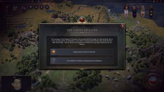 A narrative pop-up with multiple choices in Sid Meier's Civilization 7.