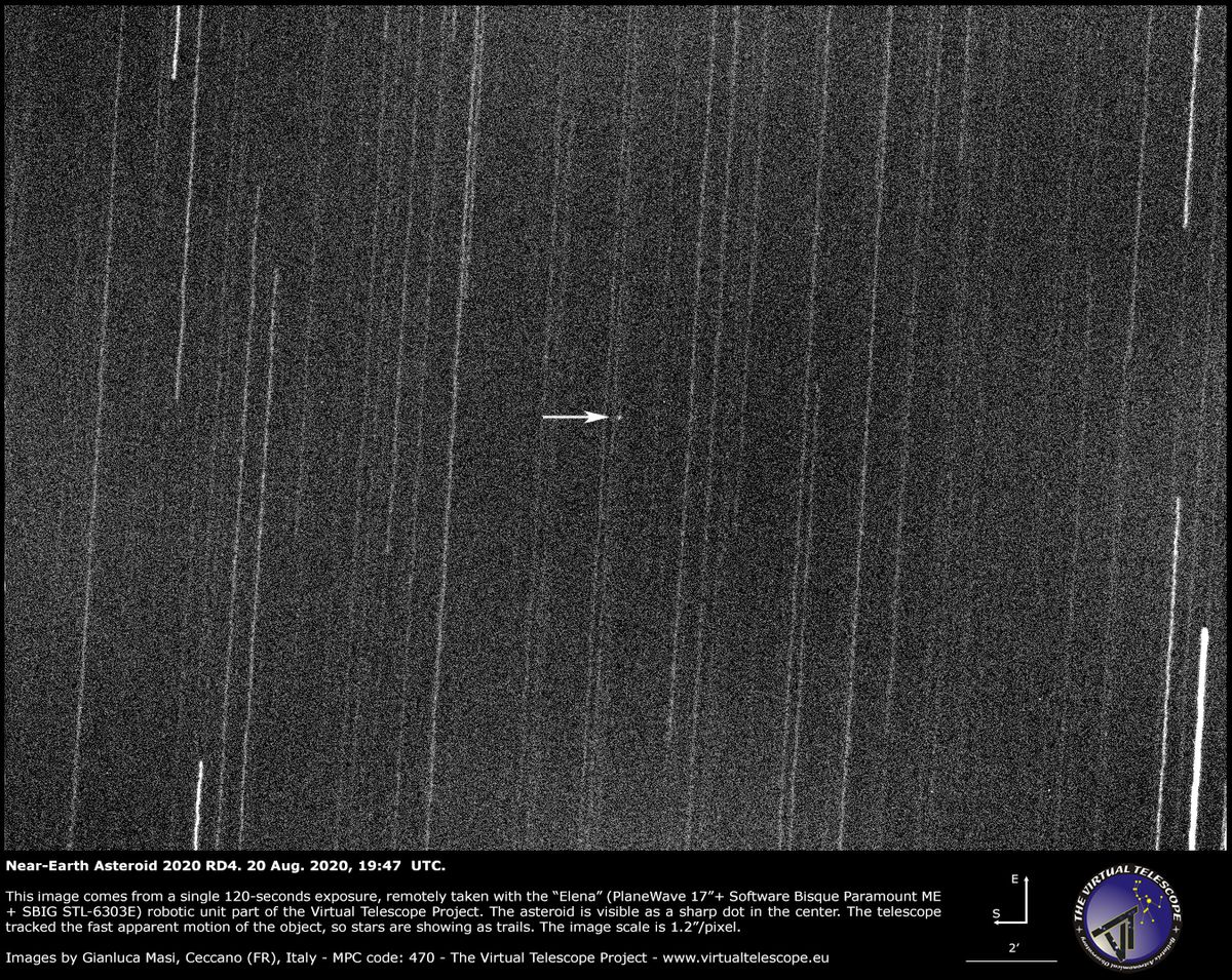 Gianluca Masi of the Virtual Telescope Project captured this image of asteroid 2020 RD4 on Sept. 14, 2020.