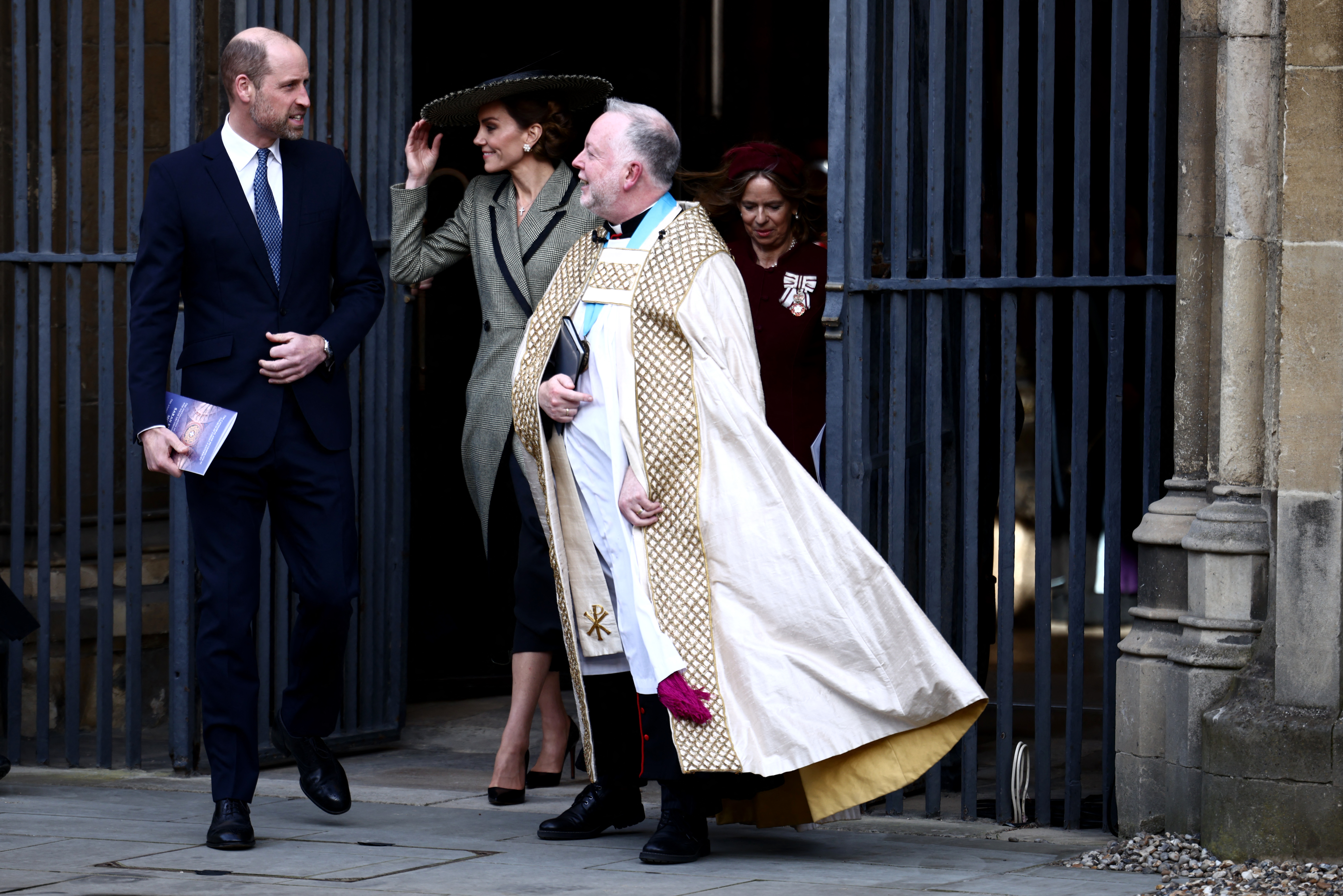 Prince William and Princess Kate leaving church