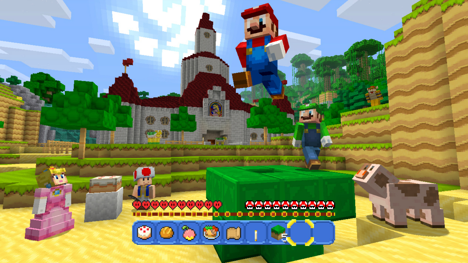 Mario and the gang brought to life in Minecraft