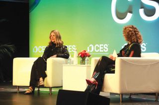 Jennifer Witz (left) and Ashley Flowers talk at CES 2025