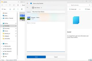 New Outlook share UI