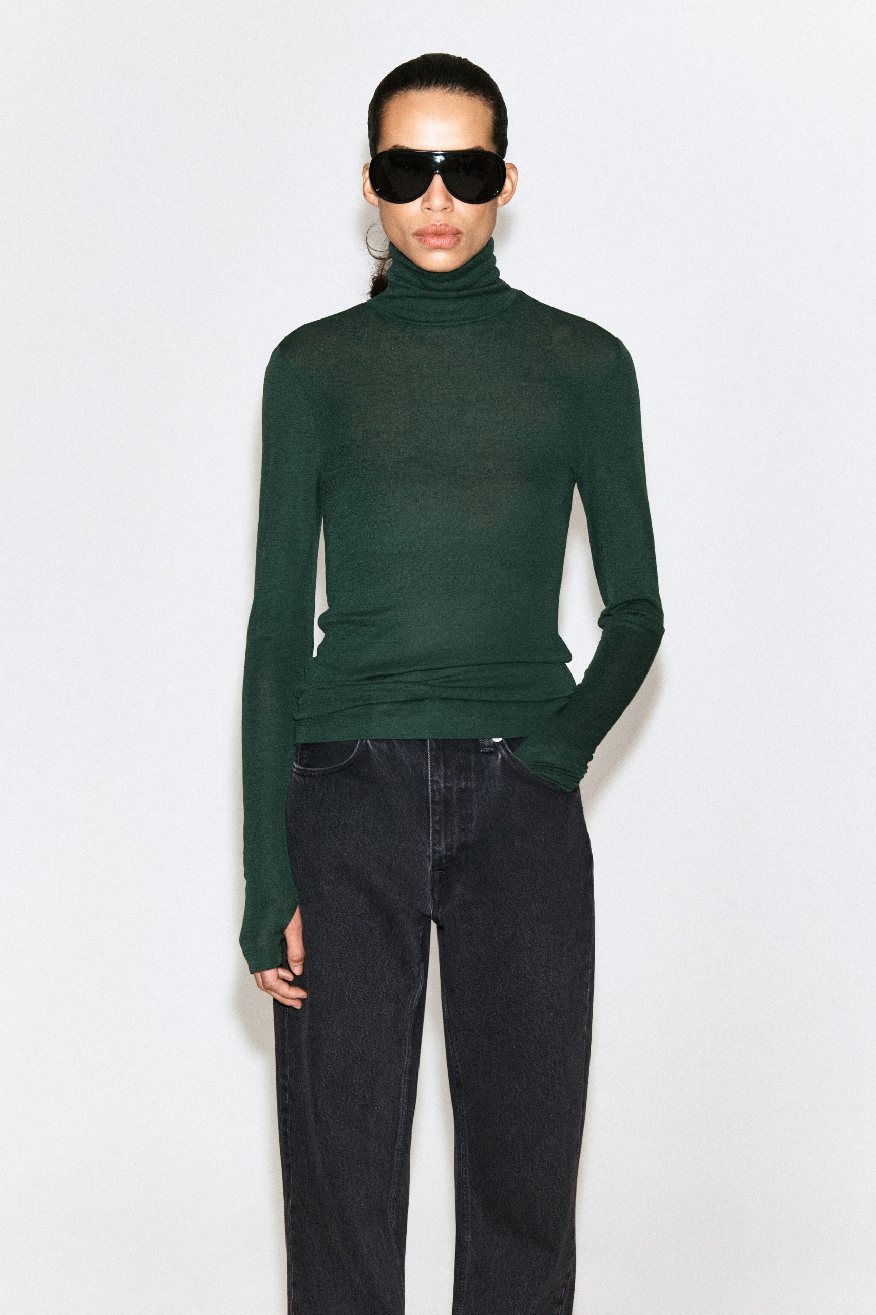 Merino Wool High-Neck Top