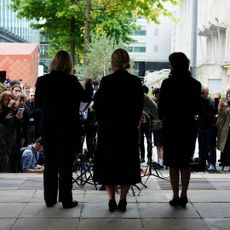 Pascale Jones of the Crown Prosecution Service, the Deputy Senior Investigating Officer, Detective Chief Inspector Nicola Evans and Janet Moore, Police Family Liason officer read out statements outside Manchester Crown Court.