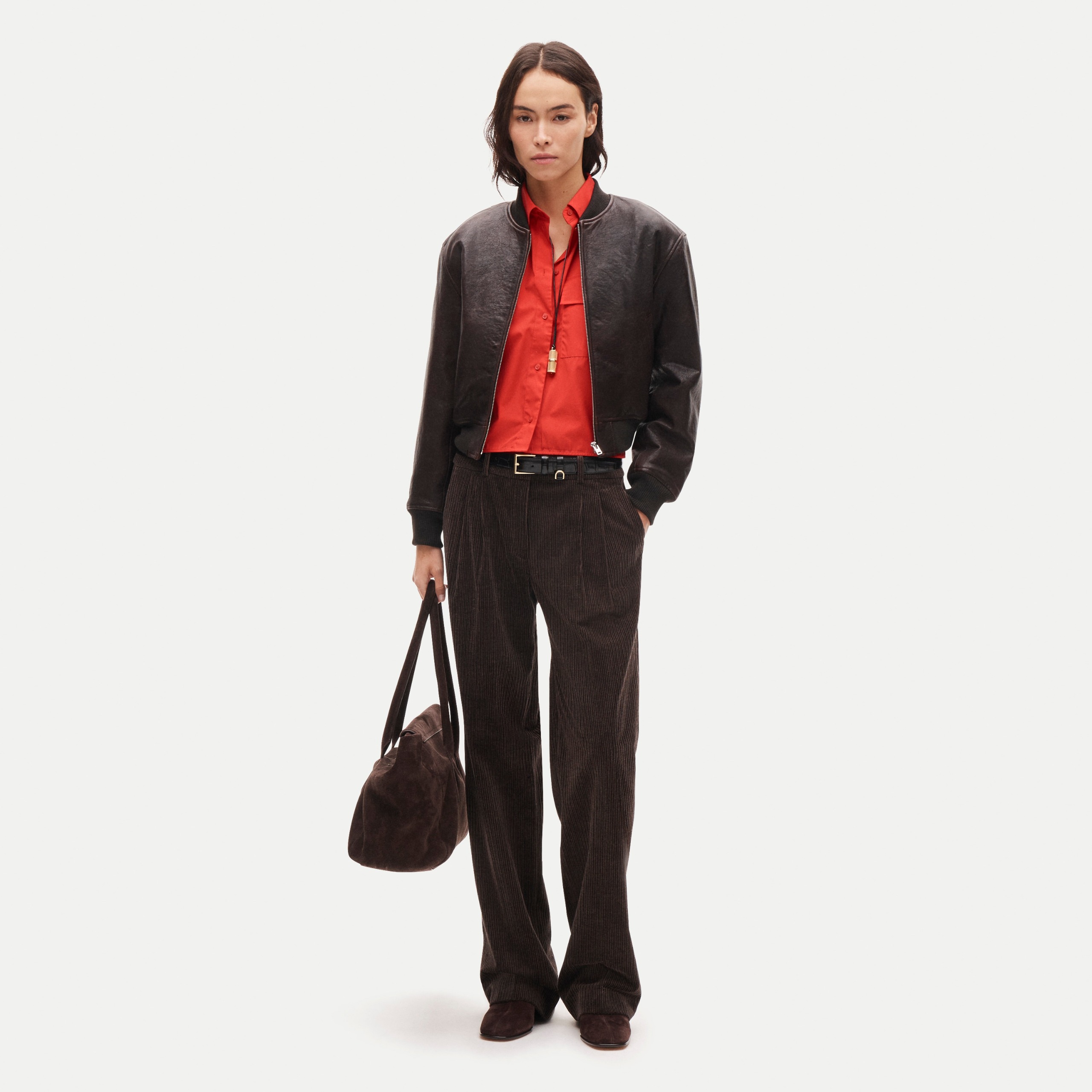 Model wearing a chic J.Crew outfit.