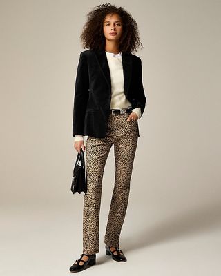 Straight-Leg Chino Pant in Leopard Print