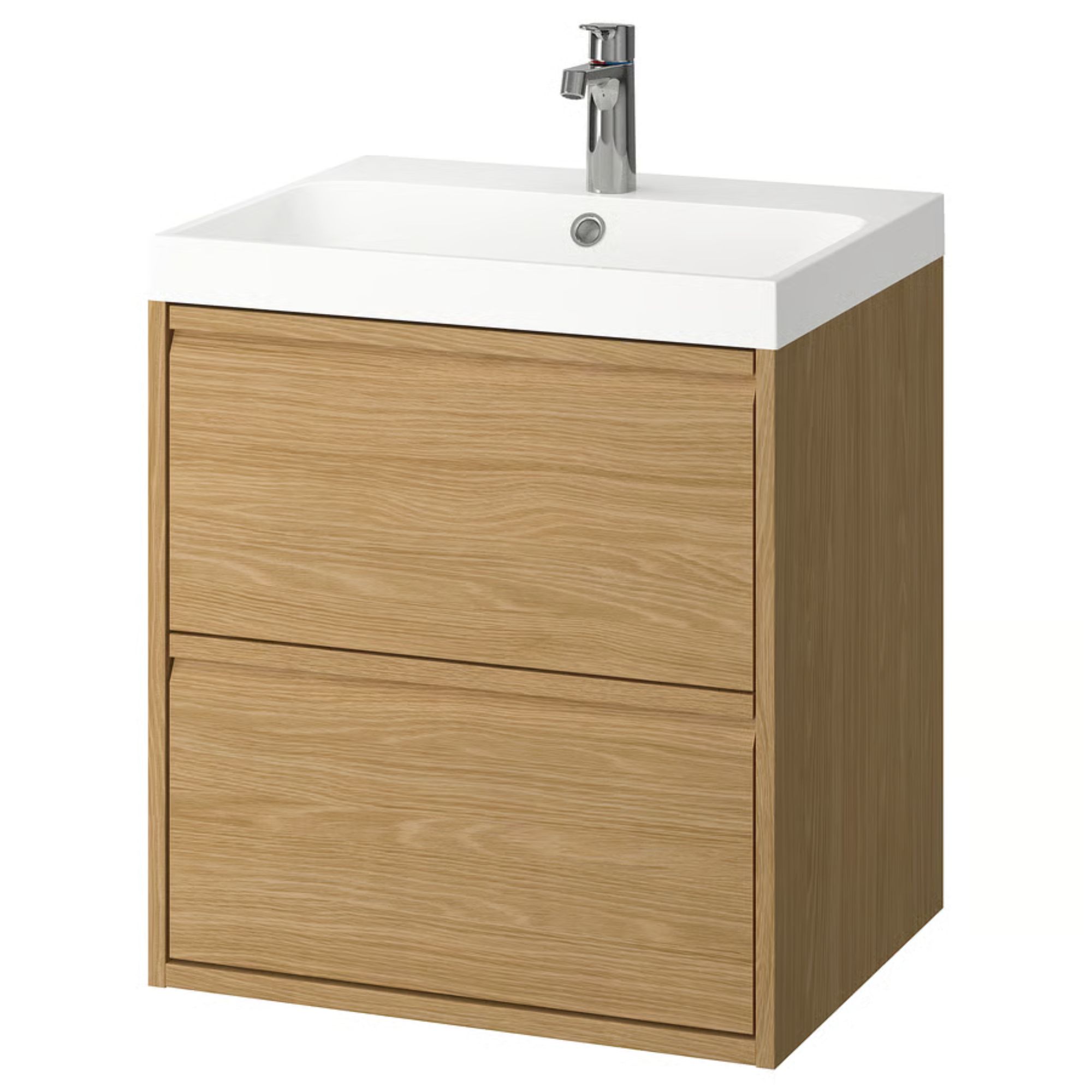 small floating wooden bathroom vanity from IKEA