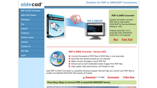 `Screenshot of AideCAD PDF to CAD Converter