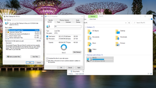The disk cleanup settings in Windows 10