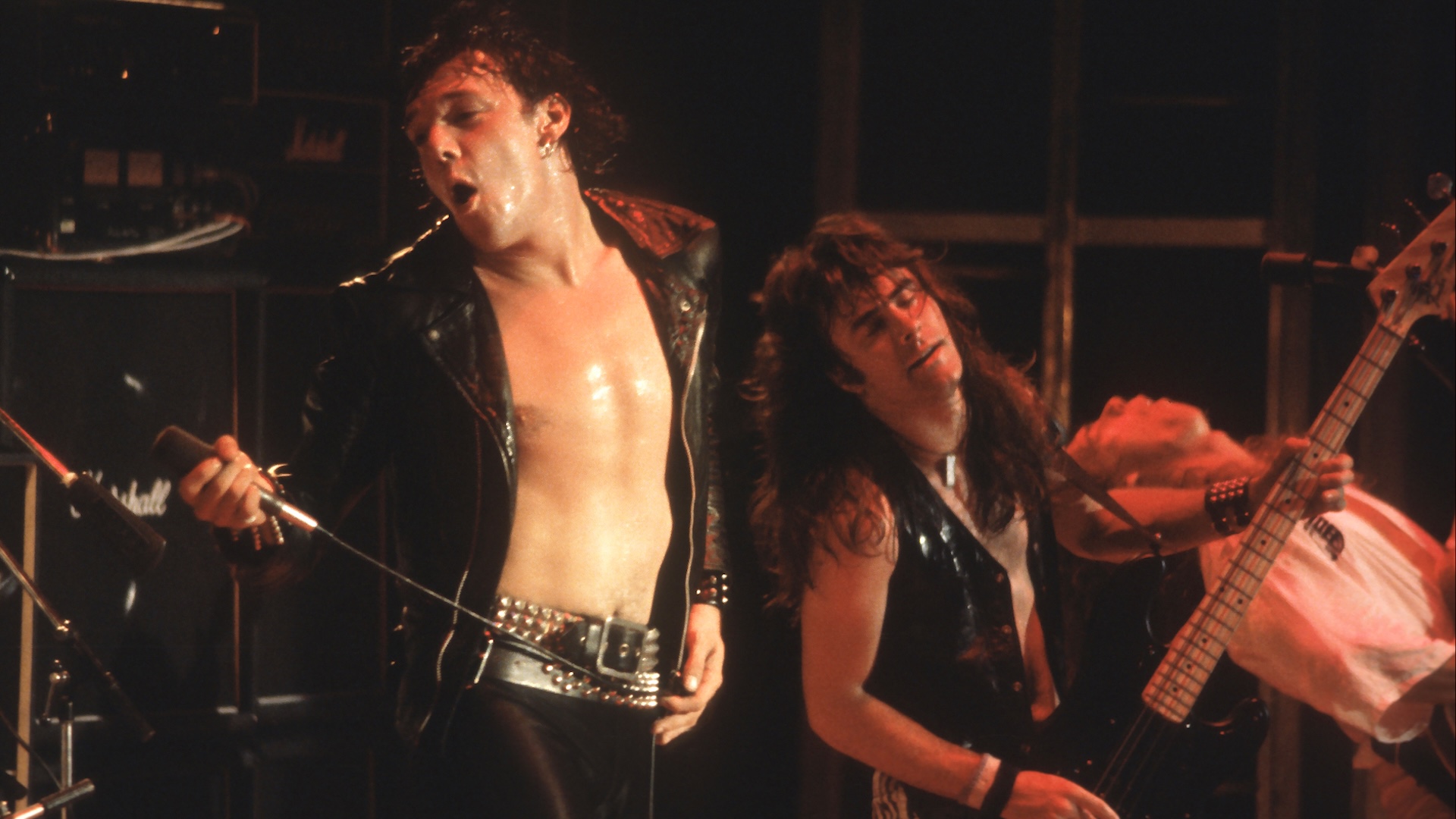 Iron Maiden perform at Wheel Pop Festival, Hallen, Kortrijk, Belgium, 5th April 1980.